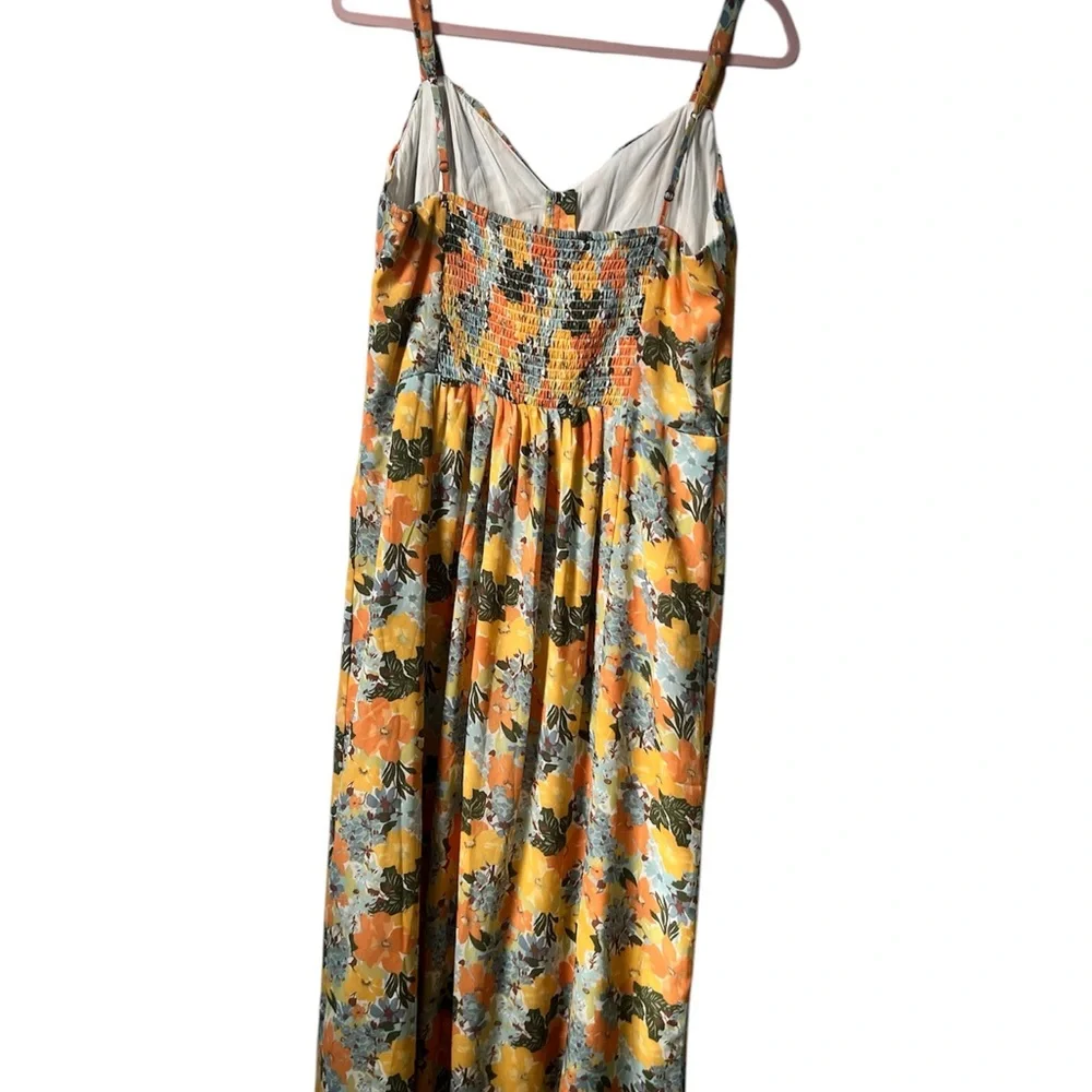 Abercrombie & Fitch Vibrant Floral Maxi Dress - Orange and Blue - Picture 4 of 12